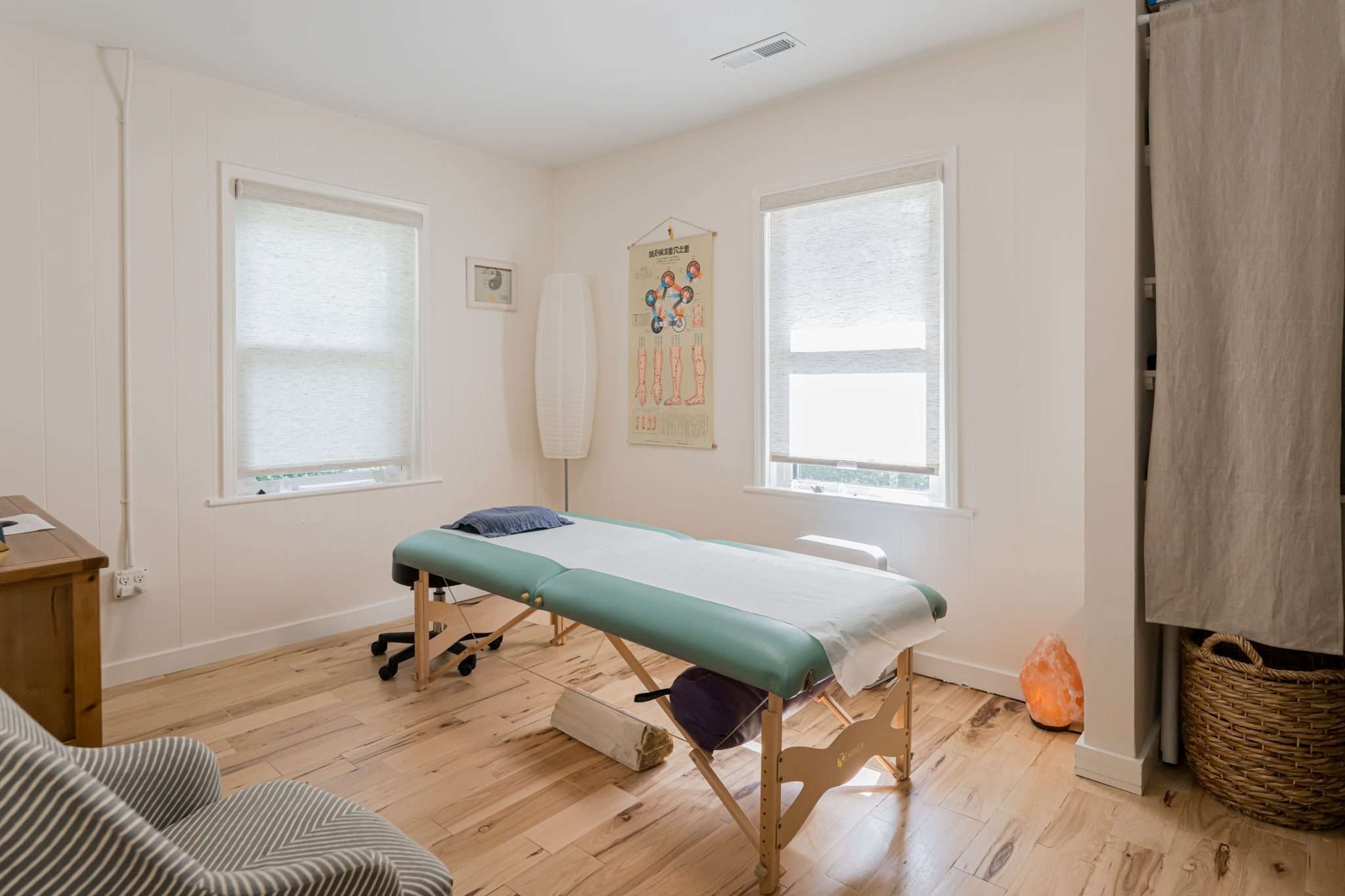 Acupuncture treatment room at Asheville Orthopedic Acupuncture Moxa House West Asheville NC
