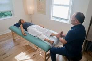 Orthopedic palpation technique at acupuncture clinic Asheville NC