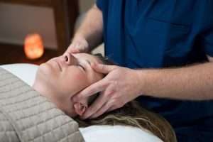 Gentle Massage on temples and head